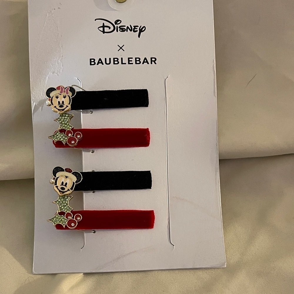Disney and Baublebar colab Christmas Hair Clips -Never Used